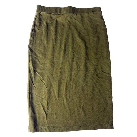 Forever 21 Dresses & Skirts - Forever 21 Women's Olive Green Slit Hem Stretch Skirt S